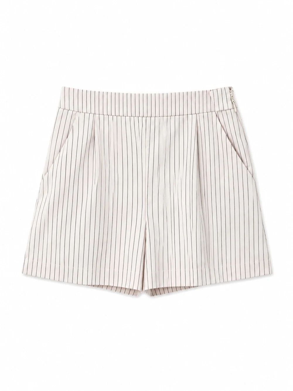 BCBGMaxAzria Cream Shorts with Black Pinstripes